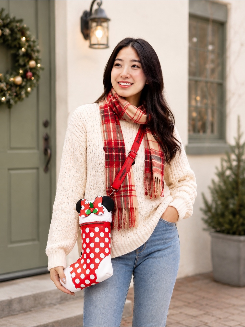Loungefly Disney Minnie Mouse Holiday Stocking Crossbody Bag NWT